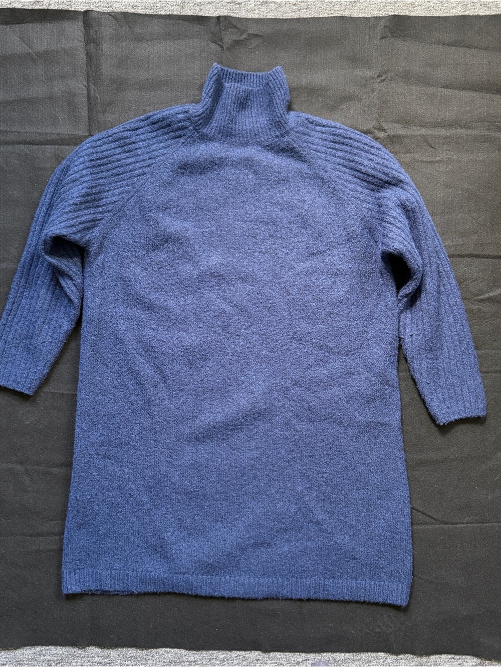 Zara Blue Mock Turtleneck Blended Wool Long Sweater Women’s Size Medium